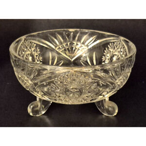 Vintage Lead Crystal Footed Candy Dish Anna Hutte Bleikristall West Germany 4x2"